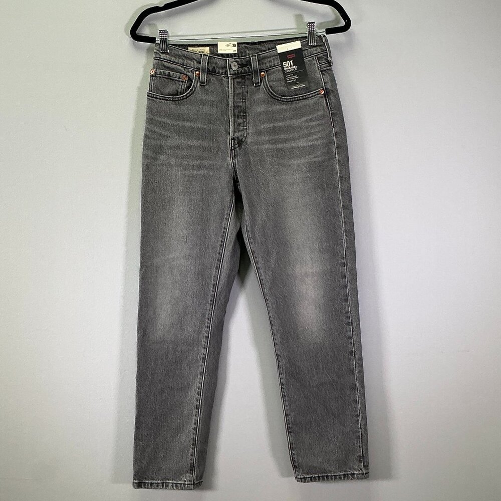 Levi's 501 Original Cropped Women's Size 26x28 Dark Grey Jeans NWT